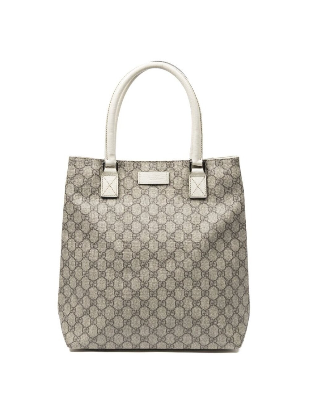 Gucci Small Vertical Cabas Tote Bag White Beige Supreme Canvas